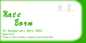 mate born business card